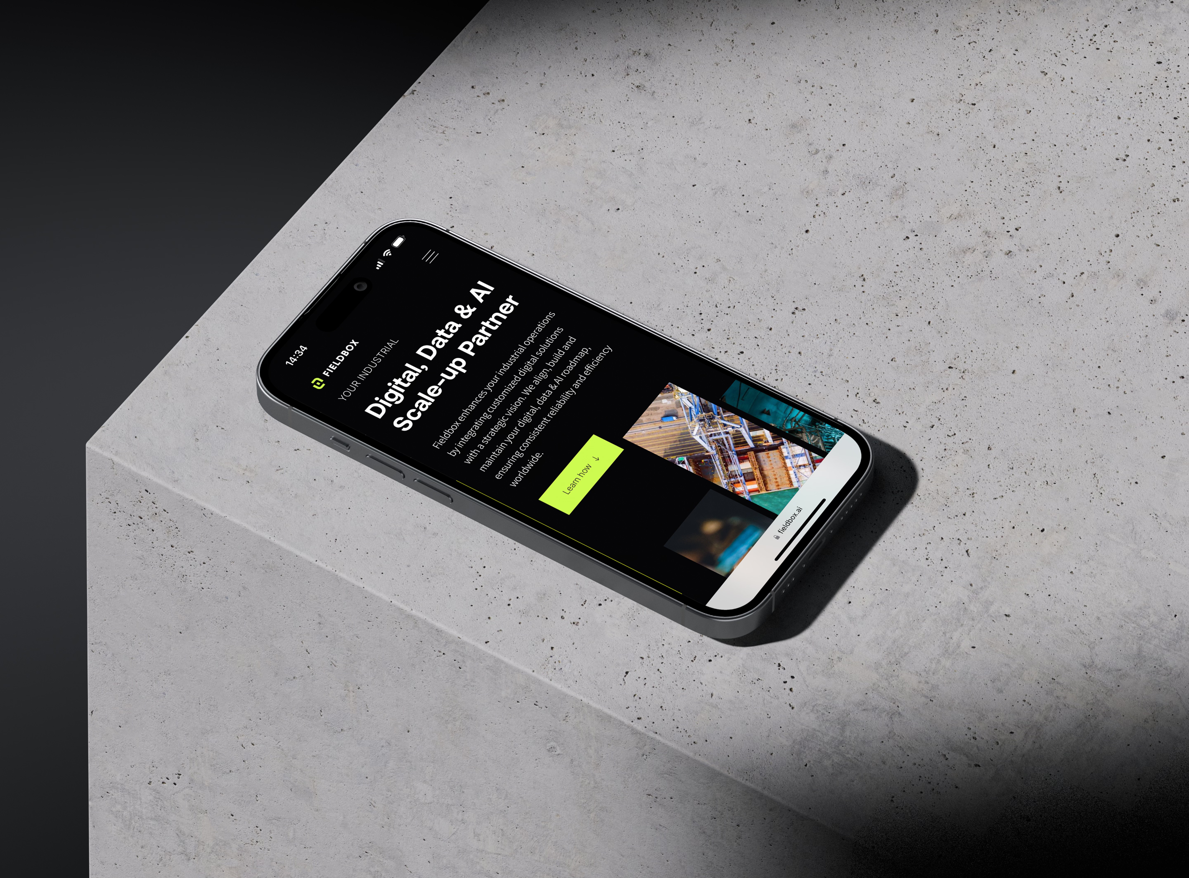 Stationery design of letterhead and business cards for the company Anders on top of a blurred photo of a house interior.